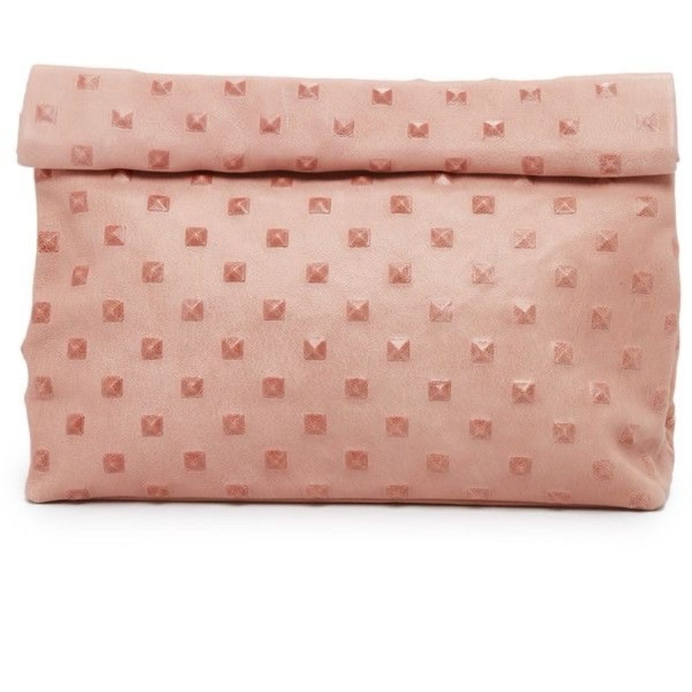 Marie Turnor Pyramid Stud Clutch Bag Rose